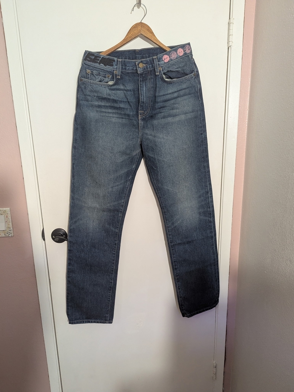 Travis Scott Men's Straight Jeans in Dark Blue Denim From Our Minds
